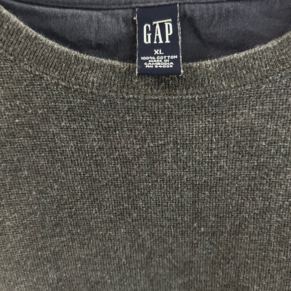 Gap Men's 100% Cotton Slub Sweater Charcoal Gray Size XL - Picture 3 of 4